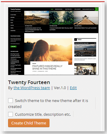 Wordpress Child Theme Creator Plugin