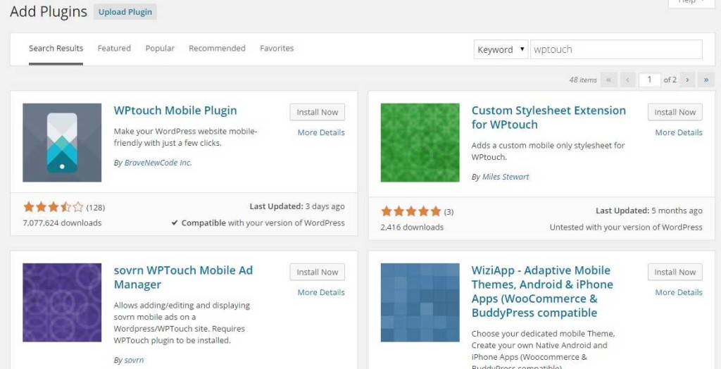 WPtouch WordPress Mobile Plugin