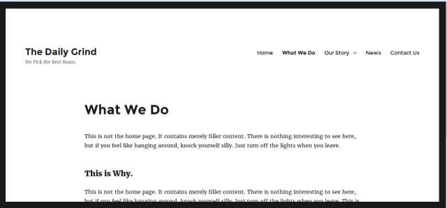 Twenty Sixteen Theme Before Applying WordPress Hack